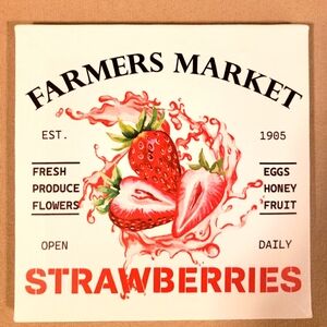 FARMERS MARKET FRESH STRAWBERRIES WRAPPED CANVAS